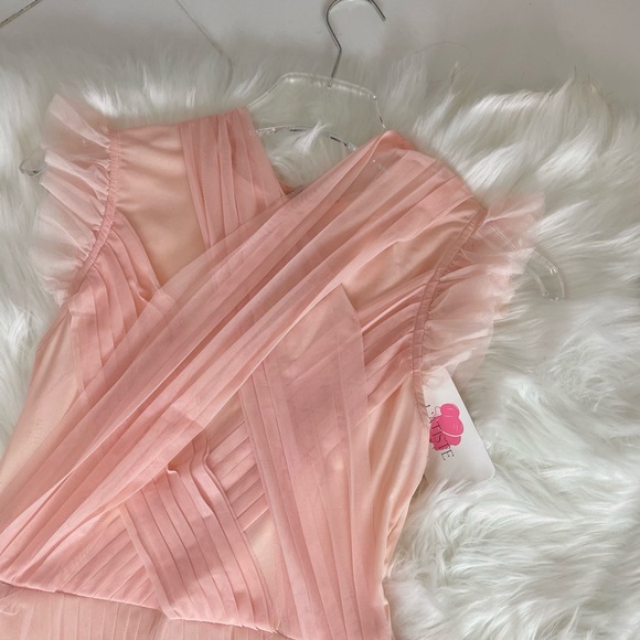 📌 L’ATISTE Chiffon Maxi Dress Multi-Tiered Pleated Ruffles Stretchy Bodice Lined - Picture 10 of 16